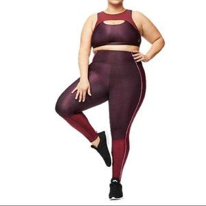 NWT plus size Good American Electric Feel Leggings - Bordeaux Size 7 3X4X